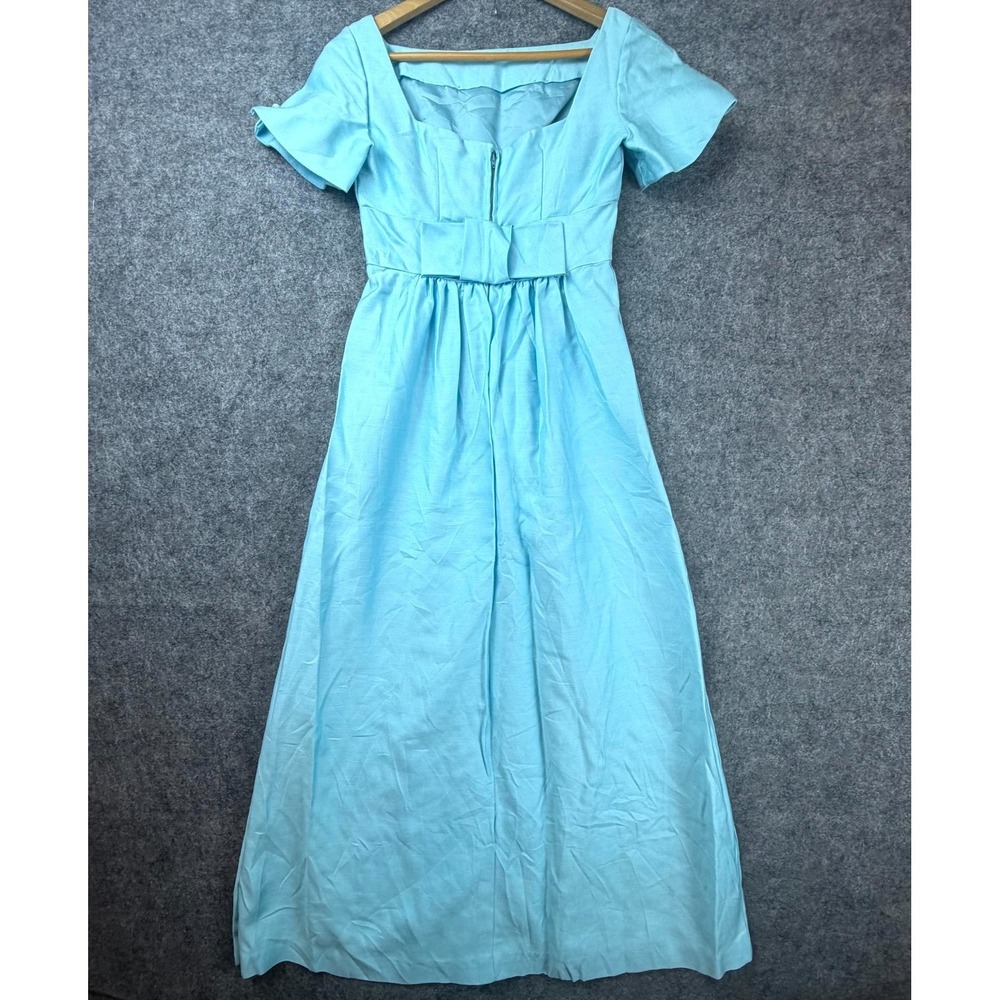 Vintage Lorrie Deb San Francisco Dress 7/8 Baby Blue 60s 70s Empire Formal Retro